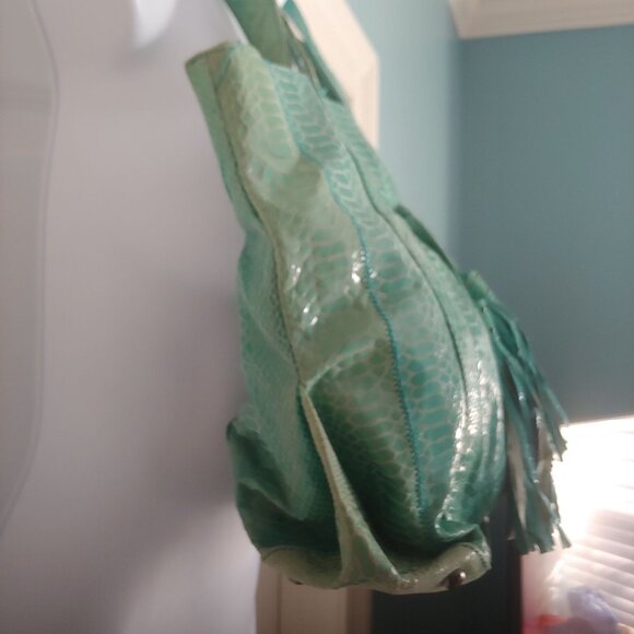 Carlos Falchi Green Shoulder Bag Soft Unstructured Design - Picture 5 of 16